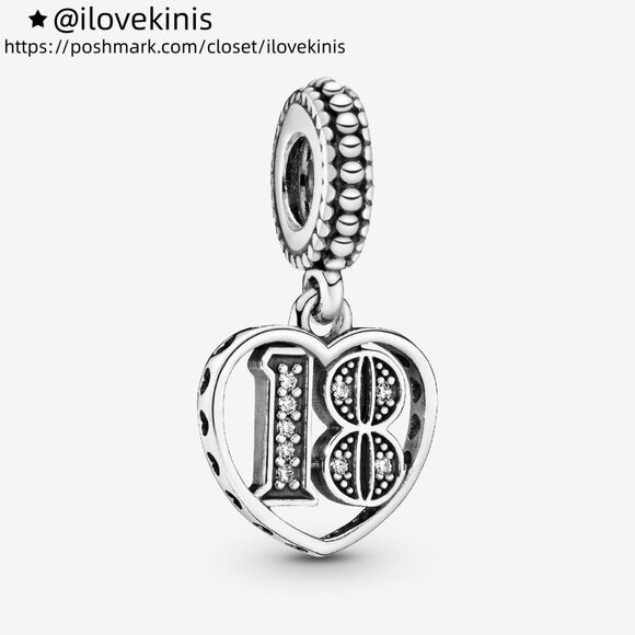 Pandora 18th Celebration Dangle Charm - Picture 1 of 5